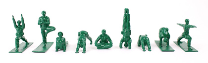 Green army guys reinvented as Yoga Joes