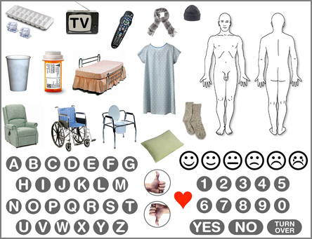 First page of the two-page communication tool for helping hospice patients communicate