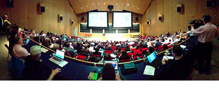 Photo of a conference hall