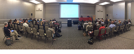 Photo of a conference hall