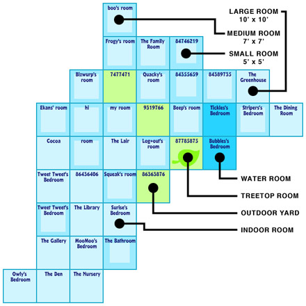 Map of multiple Webkinz homes next to each other