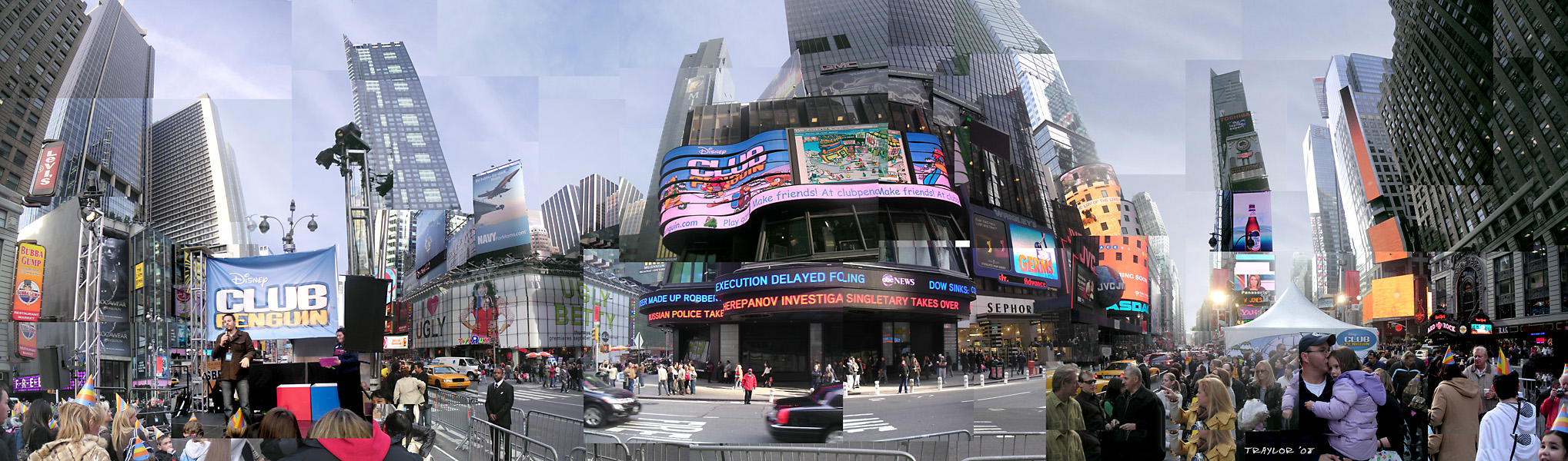 Panoramic View of Modern Times Square