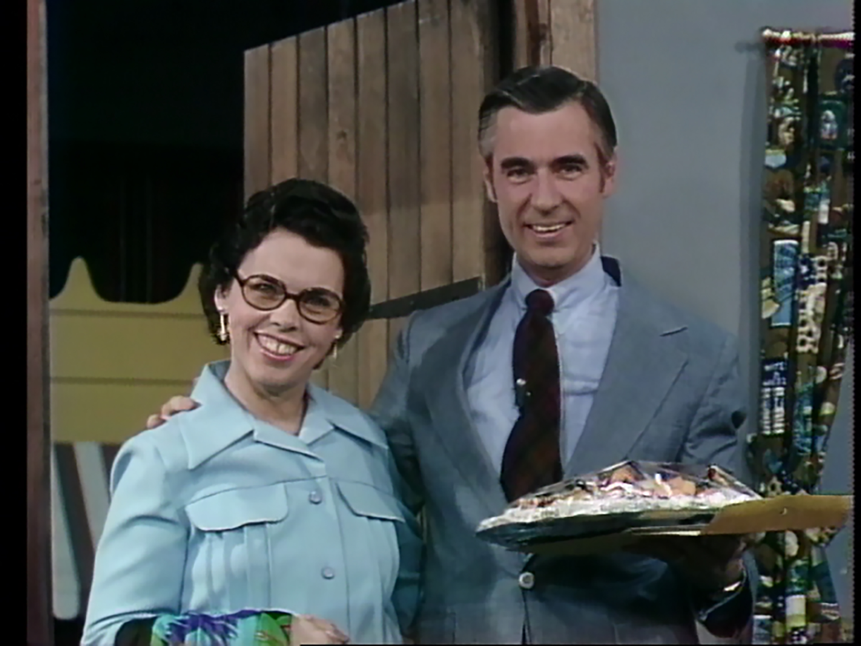 Larger photo of Joanne and Fred Rogers on the set of Mister Rogers’ Neighborhood.