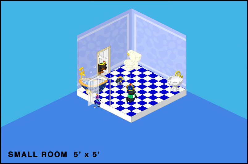 A smaller sized 5' x 5' Webkinz room.