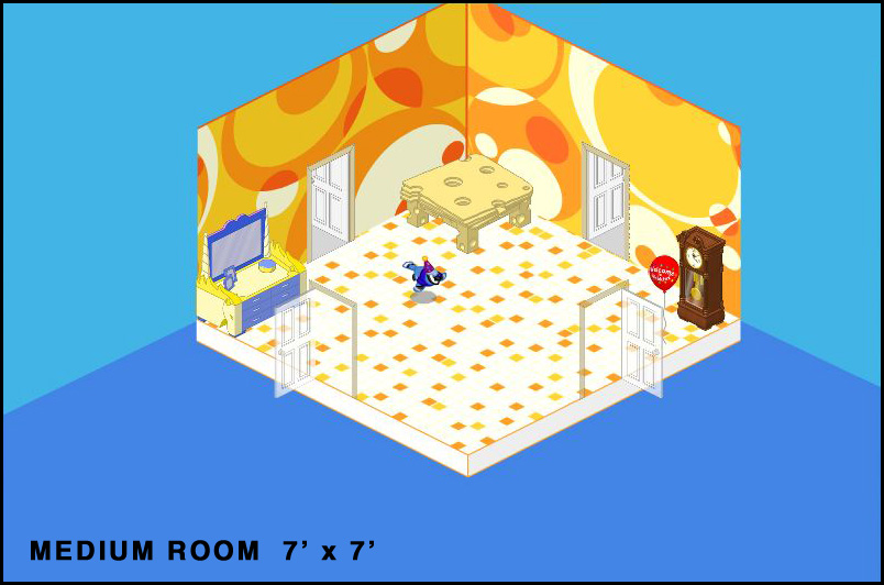 A medium sized 7' x 7' Webkinz room.