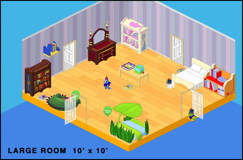 A large sized 10' x 10' Webkinz room.